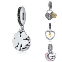 Zinc Alloy European Pendants, plated & without troll & enamel & with rhinestone, lead & cadmium free, 10-30mm Approx 4-4.5mm 