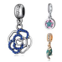 Zinc Alloy European Pendants, plated, without troll & enamel & with rhinestone lead & cadmium free, 10-30mm Approx 4-4.5mm 