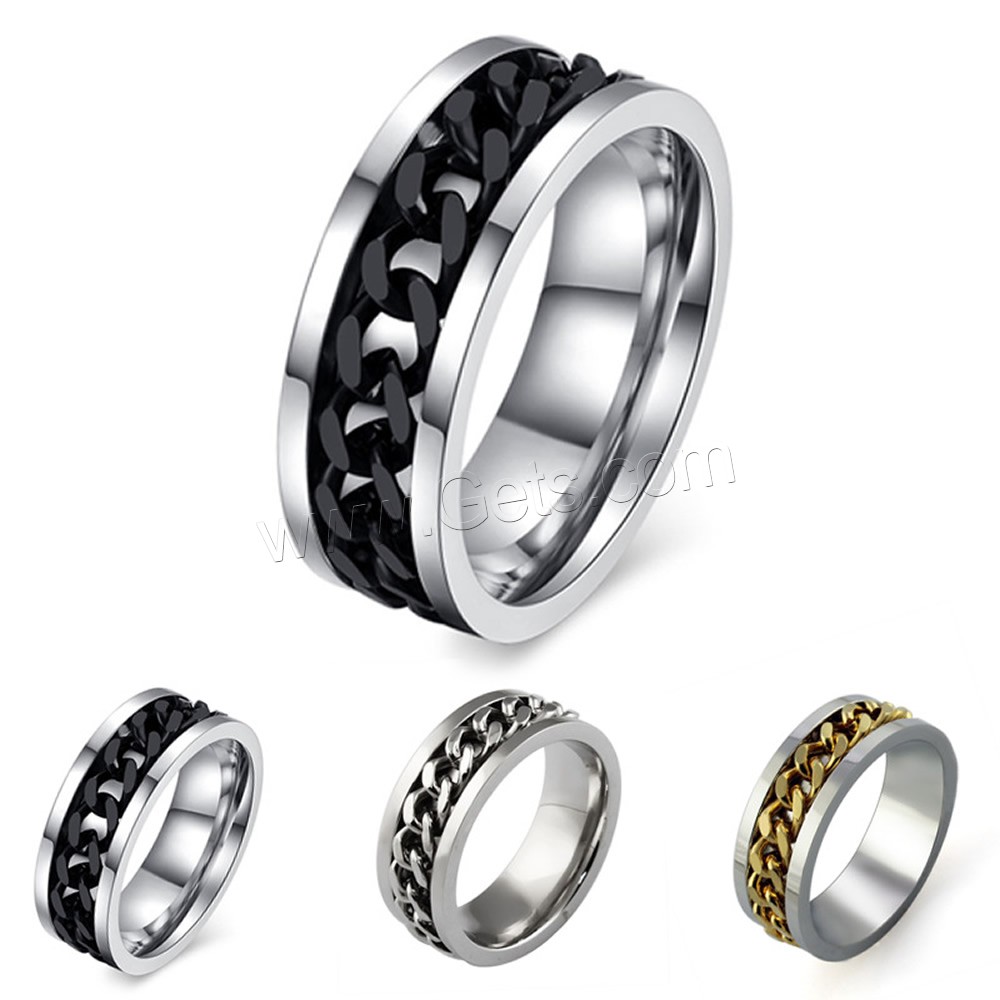 Stainless Steel Finger Ring, plated, Unisex & different size for choice, more colors for choice, 8mm, Sold By PC