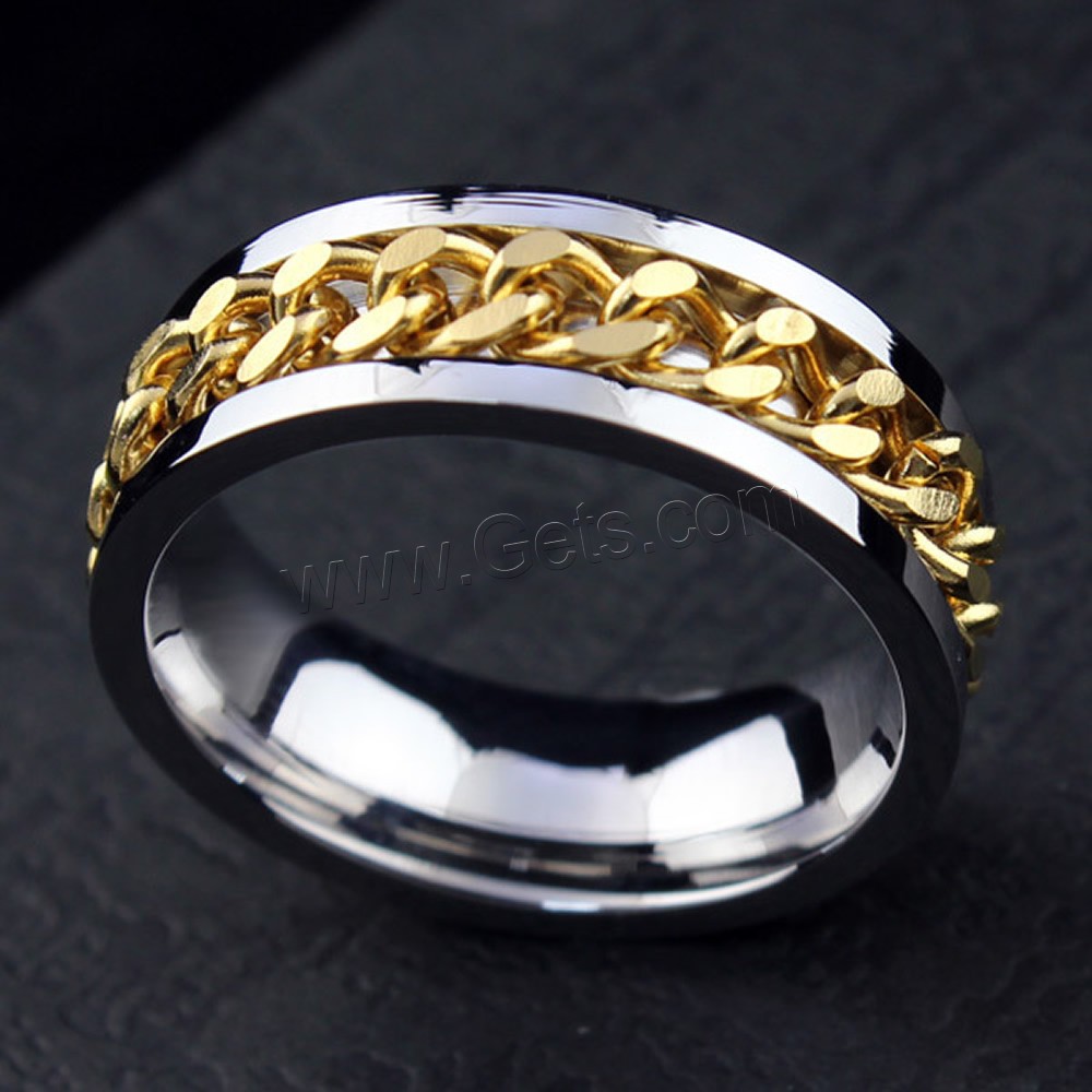Stainless Steel Finger Ring, plated, Unisex & different size for choice, more colors for choice, 8mm, Sold By PC