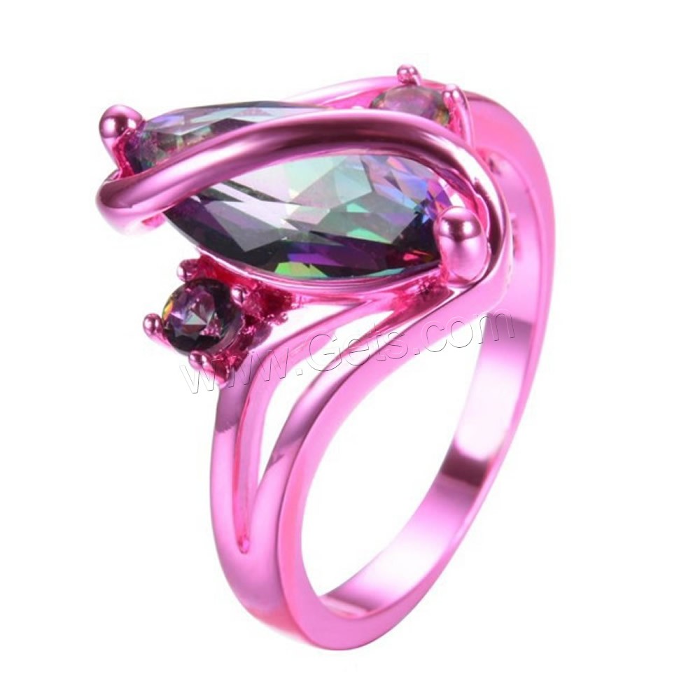 Кубическое цирконовое латунное кольцо, Латунь, с кубический цирконий, покрыт лаком, Мужская & разный размер для выбора & граненый, Много цветов для выбора, не содержит никель, свинец, 15mm, продается PC
