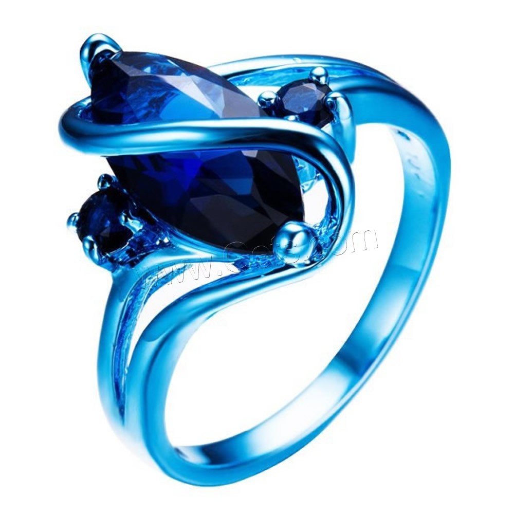 Zirkonia Messing Finger Ring, mit kubischer Zirkonia, Einbrennlack, unisex & verschiedene Größen vorhanden & facettierte, keine, frei von Nickel, Blei & Kadmium, 15mm, verkauft von PC