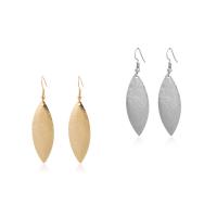 Zinc Alloy Drop Earring, iron earring hook, Leaf, plated, for woman & frosted lead & cadmium free 
