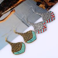 Zinc Alloy Drop Earring, with Resin, iron earring hook, plated, for woman lead & cadmium free 