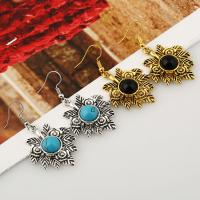 Zinc Alloy Drop Earring, with Resin, iron earring hook, Leaf, plated, for woman lead & cadmium free 