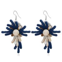 Shell Drop Earring, with Coral & Freshwater Pearl, iron earring hook, for woman 