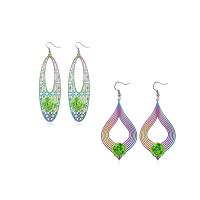 Stainless Steel Drop Earring, with Resin, iron earring hook, stoving varnish & for woman 