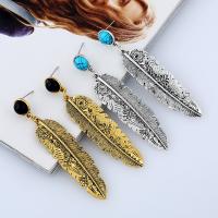 Resin Zinc Alloy Earring, with Resin, stainless steel post pin, Leaf, plated, for woman lead & cadmium free 