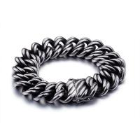 Titanium Steel Bracelet, twist oval chain & for man & blacken, 22mm Approx 9 Inch 