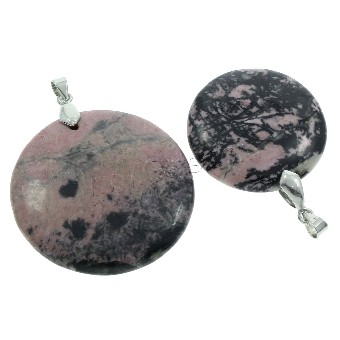 Rhodochrosite Pendant, Flat Round, different size for choice, Hole:Approx 3.5mm, Sold By PC