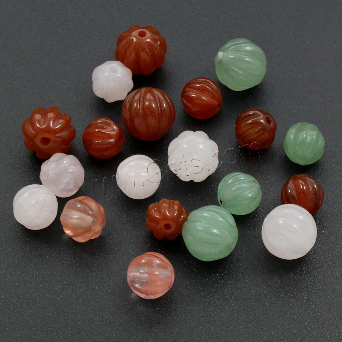 Edelstein Perle, Kürbis, verschiedene Größen vorhanden, Bohrung:ca. 1-1.5mm, verkauft von PC
