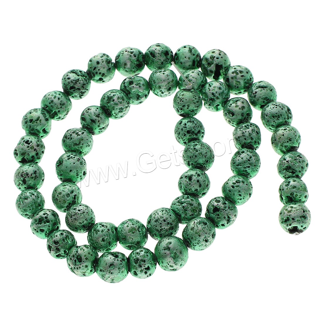 Multicolor Lava Perlen, rund, Spritzlackierung, verschiedene Größen vorhanden, keine, Bohrung:ca. 1mm, Länge:ca. 15 ZollInch, verkauft von Strang