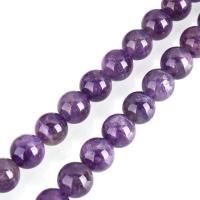 Natürliche Amethyst Perlen, rund, Februar Birthstone, Bohrung:ca. 1.5mm, Länge:ca. 15 ZollInch, verkauft von Strang