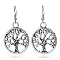 Tree Of Life Earrings, Zinc Alloy, iron earring hook, antique silver color plated, tree of life design & for woman, lead & cadmium free 