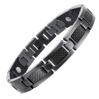 Stainless Steel Chain Bracelets, black ionic, hygienical & Unisex Approx 8.5 Inch 