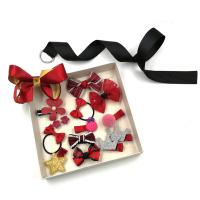 Satin Ribbon Hair Jewelry Set, with ABS Plastic Pearl & Chiffon & Copper Coated Plastic, for children 30-120mm 