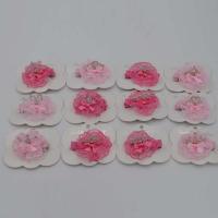 Satin Ribbon Alligator Hair Clip, with Chiffon & Copper Coated Plastic, for children 30-120mm 