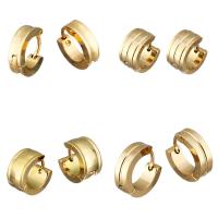 Stainless Steel Huggie Hoop Earring, gold color plated & for woman 