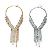 Rhinestone Zinc Alloy Necklace, with 5cm extender chain, plated, for woman & with rhinestone 130mm Approx 17.5 Inch 