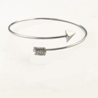 Zinc Alloy Cuff Bangle, arrowhead, plated, for woman lead & cadmium free, 68mm, Inner Approx 68mm Approx 8 Inch 