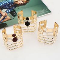 Iron Cuff Bangle, with Resin, gold color plated, for woman & with rhinestone lead & cadmium free, 65mm, Inner Approx 68mm Approx 8.5 Inch 