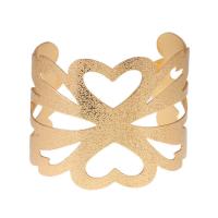 Iron Cuff Bangle, gold color plated, for woman & frosted, lead & cadmium free, 52mm, Inner Approx 62mm Approx 7.5 Inch 