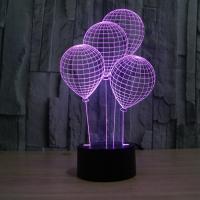 Acryl Nachtlicht, mit ABS Kunststoff, Luftballon, mit USB-Schnittstelle & mit LED-Licht & automatisch die Farbe wechseln & verschiedene Stile für Wahl, 247x142x87mm, verkauft von PC