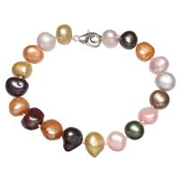 Freshwater Pearl Bracelet, brass lobster clasp, Potato, for woman, multi-colored, 9-10mm Approx 7.5 Inch 