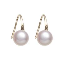 Freshwater Pearl Drop Earring, brass earring hook, natural, for woman, white, 9-10mm 