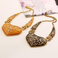 Resin Zinc Alloy Necklace, with Resin, with 5cm extender chain, Heart, antique gold color plated, twist oval chain & for woman lead & cadmium free Approx 17.5 Inch 