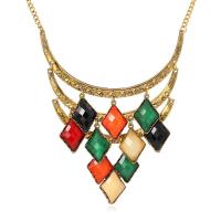 Resin Zinc Alloy Necklace, with Resin, with 5cm extender chain, antique gold color plated, for woman, lead & cadmium free, 450mm Approx 17.5 Inch 