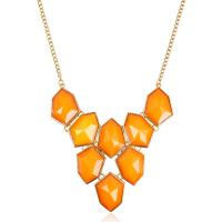 Resin Zinc Alloy Necklace, with Resin, with 5cm extender chain, gold color plated, twist oval chain & for woman, lead & cadmium free Approx 17.5 Inch 