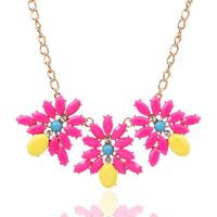 Crystal Zinc Alloy Necklace, with Resin, with 5cm extender chain, gold color plated, for woman & with rhinestone lead & cadmium free, 450mm Approx 17.5 Inch 