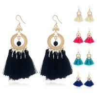 Fashion Tassel Earring, Zinc Alloy, with Caddice & Resin, iron post pin, gold color plated, for woman lead & cadmium free 