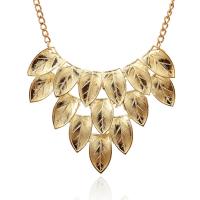 Zinc Alloy Necklace, with 7cm extender chain, Leaf, gold color plated, twist oval chain & for woman, lead & cadmium free, 500mm Approx 19.5 Inch 