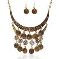 Fashion Zinc Alloy Jewelry Sets, earring & necklace, iron earring hook, with 5cm extender chain, plated, for woman lead & cadmium free, 450mm Approx 17.5 Inch 