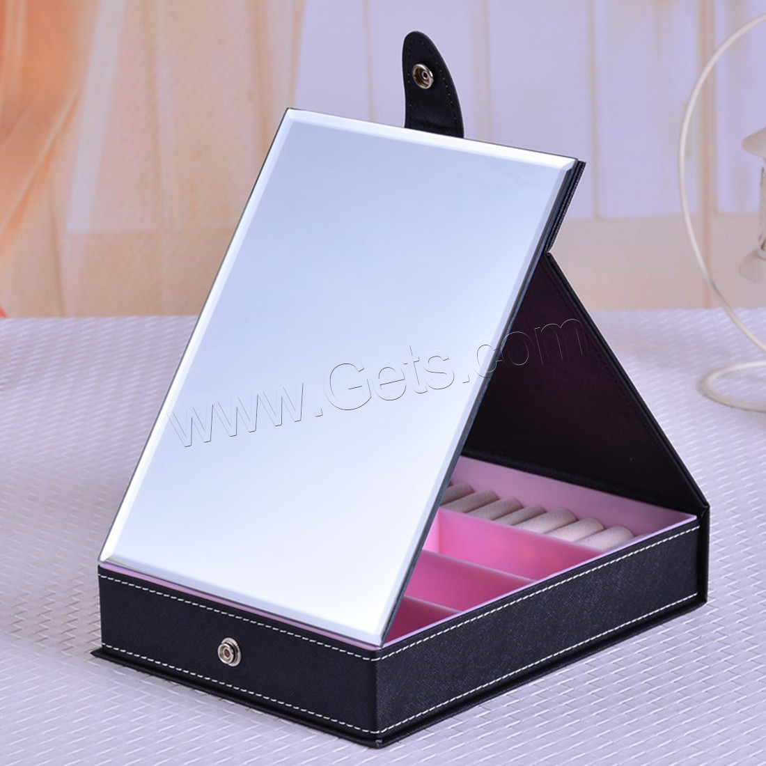 PU Leather Cosmetic Mirror, with Glass, Foldable & multifunctional & different size for choice, more colors for choice, Sold By PC