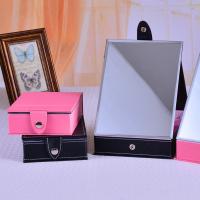 PU Leather Cosmetic Mirror, with Glass, Foldable & multifunctional 