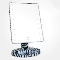 ABS Plastic Cosmetic Mirror, with Glass, with USB interface & with LED light & rotatable & touch screen, black 