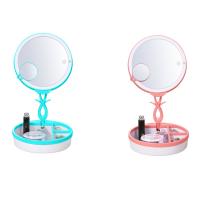 ABS Kunststoff Kosmetischer Spiegel, mit Glas, mit Körpersensor & mit USB-Schnittstelle & mit LED-Licht & Multifunktions, keine, 192x192x78mm, verkauft von PC