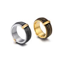 Titanium Steel Finger Ring, plated & for man & blacken 9mm 