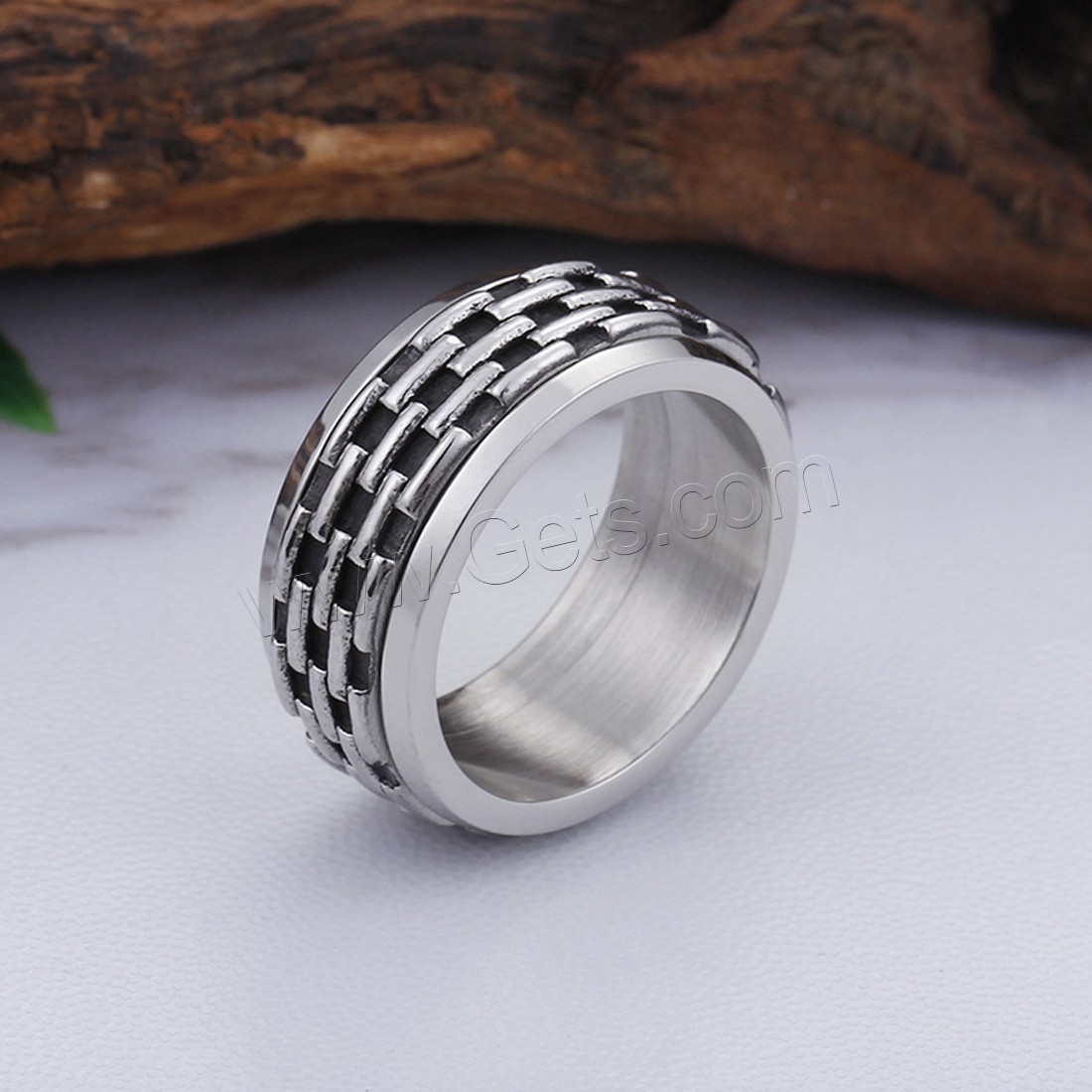 Titanium Steel Finger Ring, different size for choice & for man & blacken, 9mm, Sold By PC