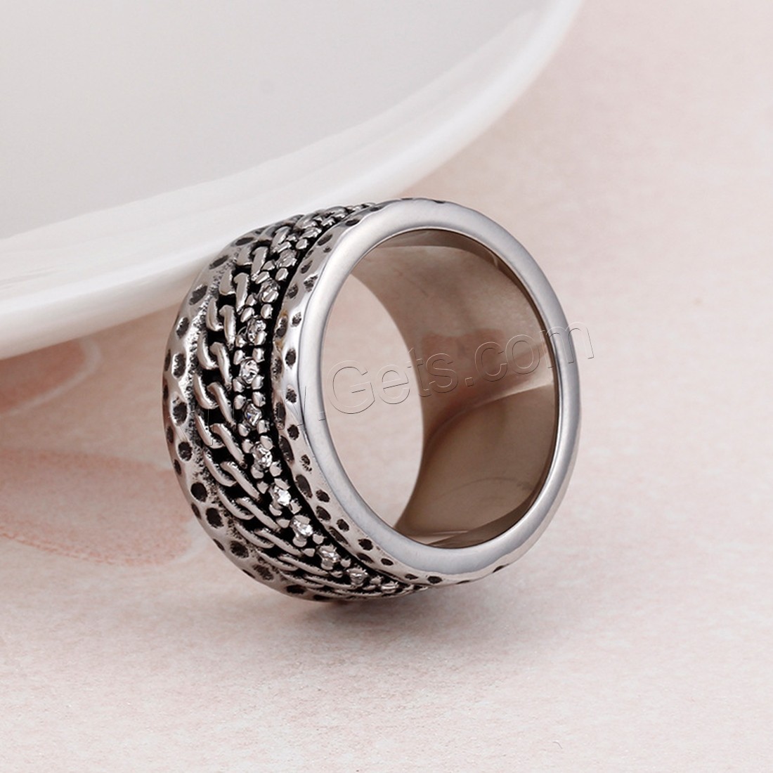 チタン鋼の指環, チタン鋼, 異なるサイズの選択 & 男性用 & ライン石のある & 黒くする, 13mm, 売り手 パソコン