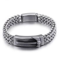 Titanium Steel Bracelet, polished, for man & blacken, 12mm Approx 9 Inch 