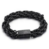 Titanium Steel Bracelet, black ionic, for man & , 8mm Approx 9 Inch 