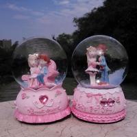 Resin Decoration, Glass, with music & rotatable & mixed 14cm 
