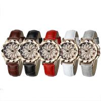 Women Wrist Watch, Zinc Alloy, with Leather & Glass, for woman & with rhinestone lead & cadmium free Approx 7 Inch 