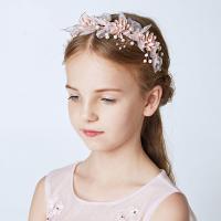 Zinc Alloy Hair Band, with ABS Plastic Pearl, Flower, for children, lead & cadmium free 