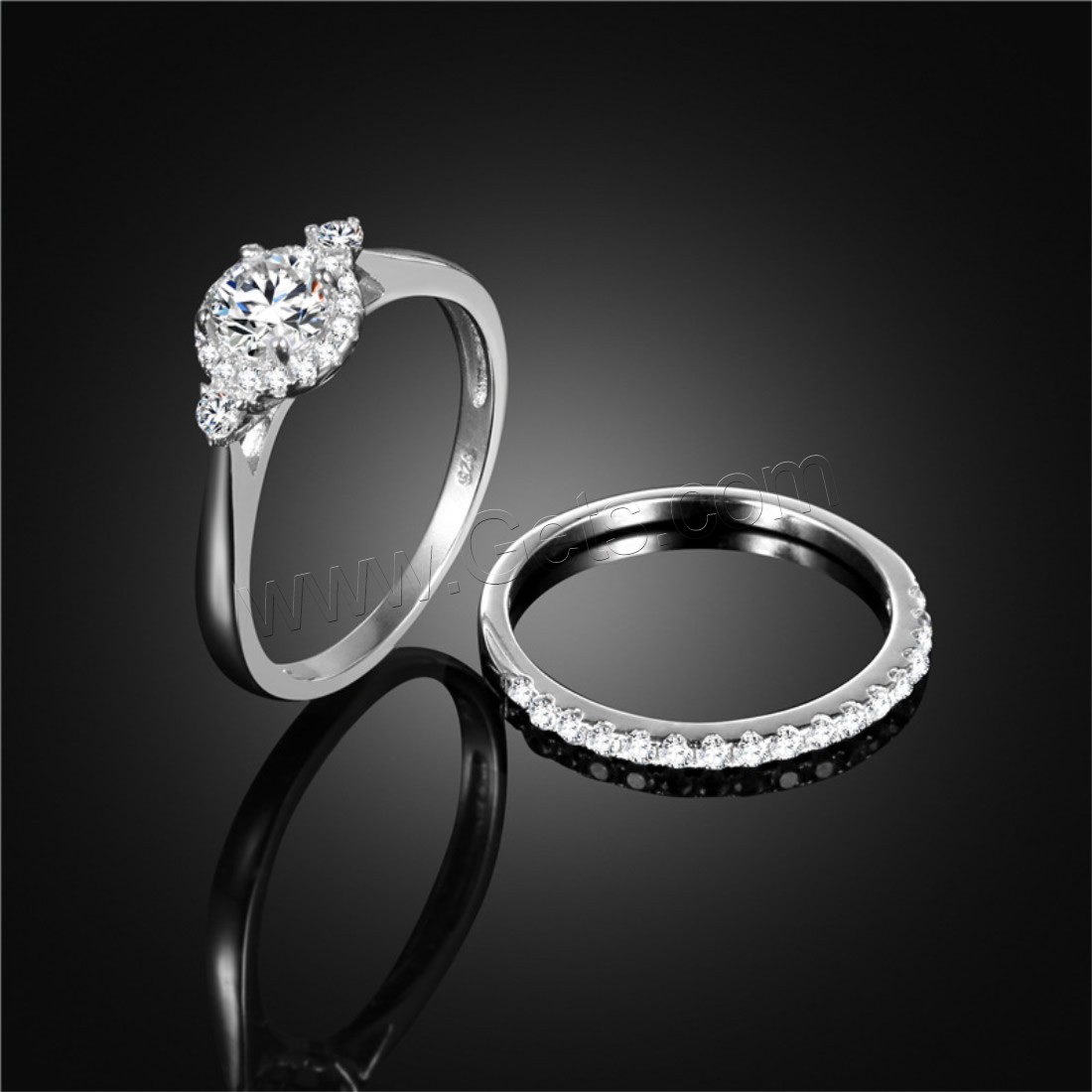 Conjunto de joyas Newegg®, metal, chapado en platina real, para mujer & con diamantes de imitación, 12mm, 2PCs/Set, Vendido por Set