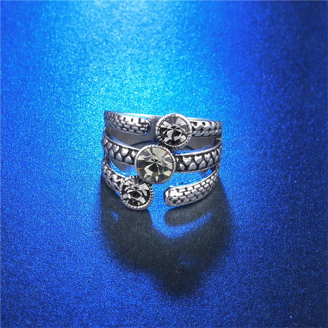 Палец кольцо Newegg®, цинковый сплав, плакированный цветом под старое серебро, Женский & со стразами, 14mm, продается PC